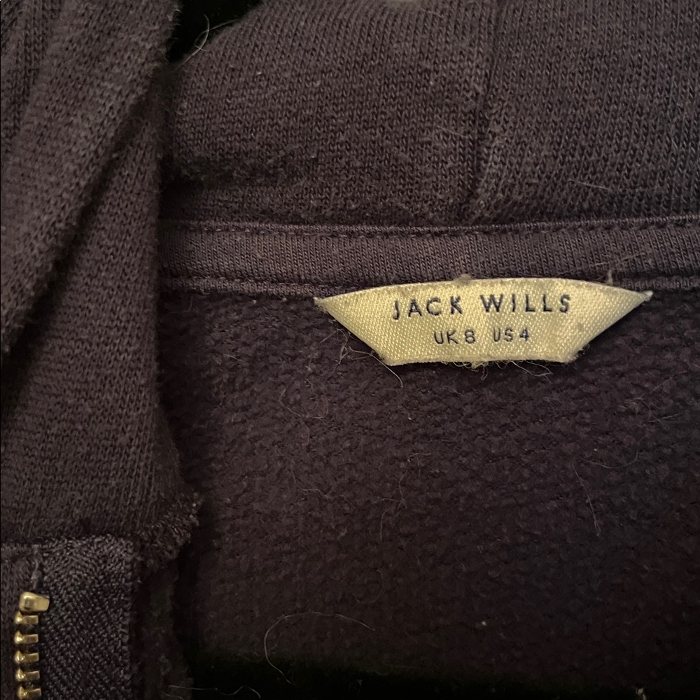 Jack Wills Crop Navy Hoodie View 5